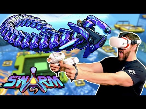 SWARM VR Gameplay on Oculus Quest 2 INTENSE VR ARCADE GRAPPLER!