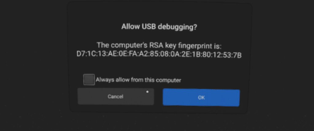 allow usb debugging