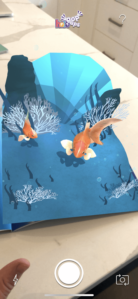 holo popups augmented reality fish