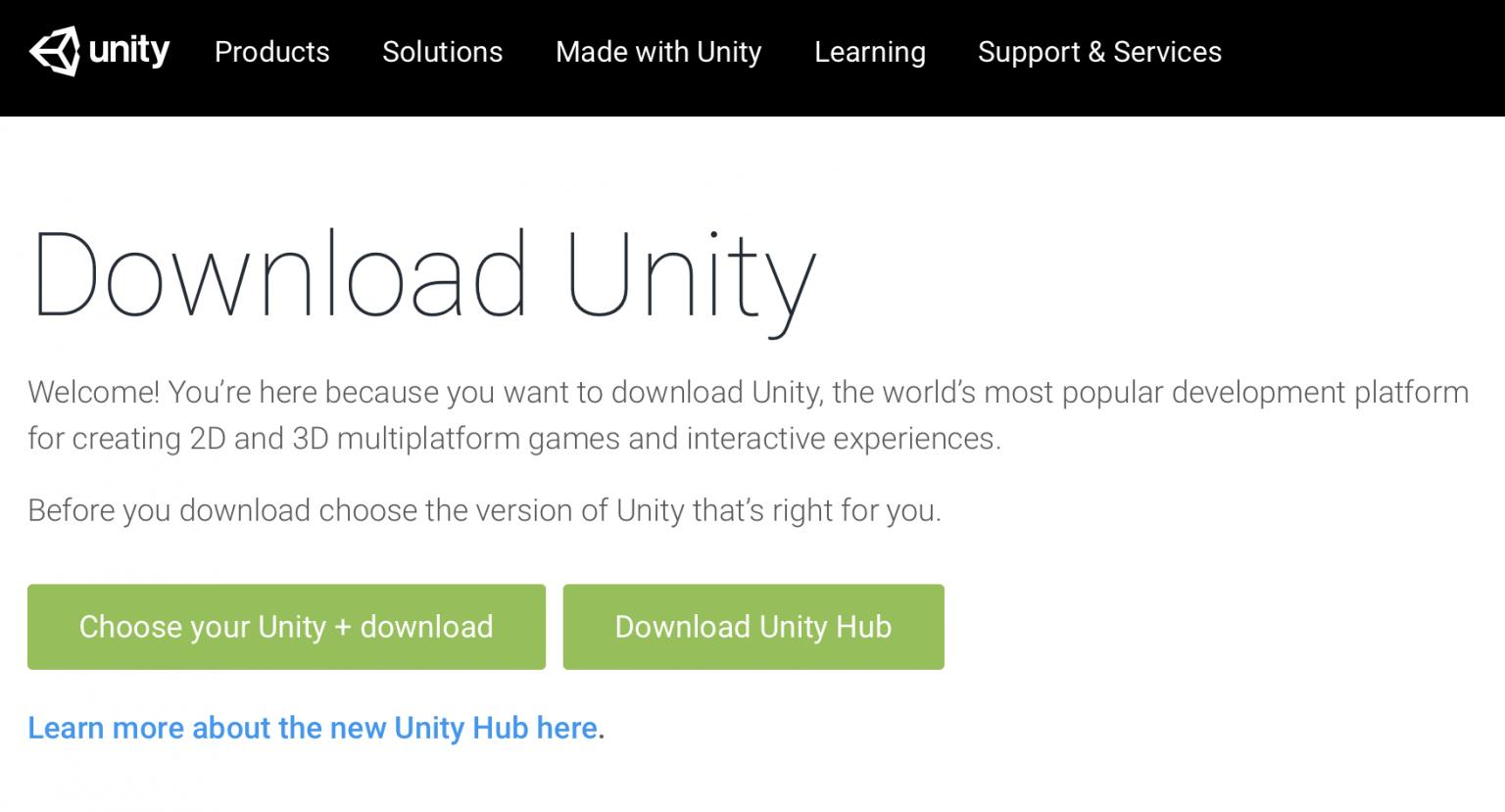 unity hub download windows