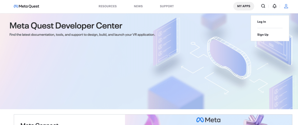 sign in to meta quest developer account