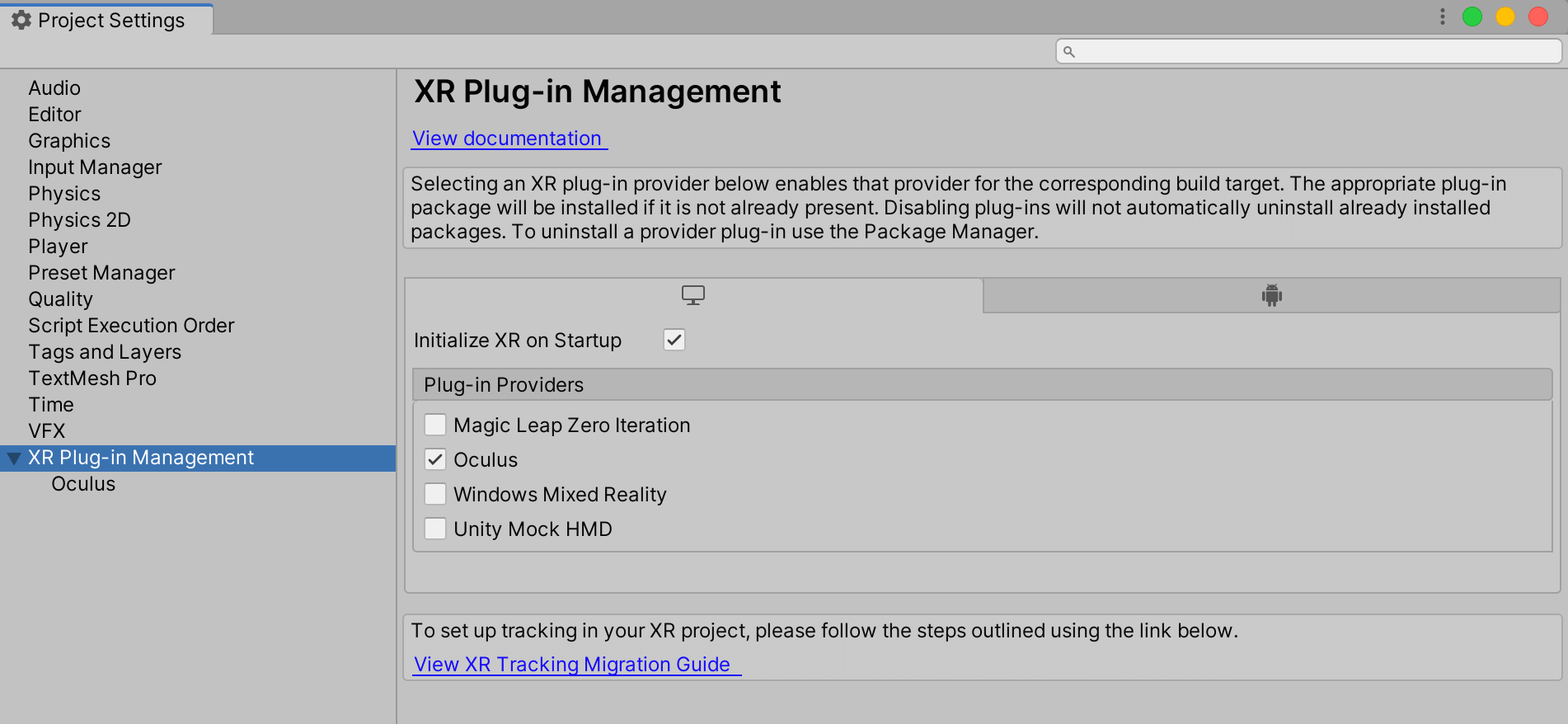 xr plugin manager