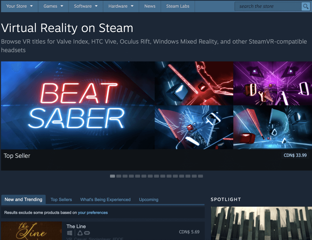 oculus store vs steam