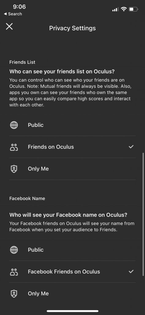 4 - change privacy settings on oculus quest 2