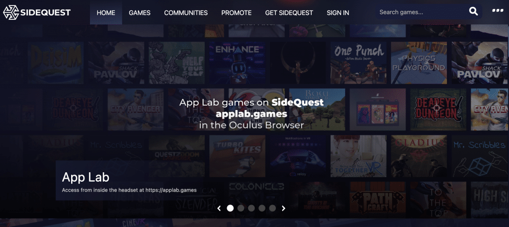 sidequest vr interface