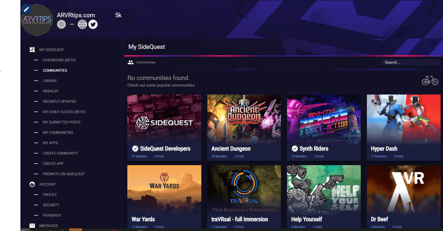 SideQuest Communities Guide Interact With Quest VR Players