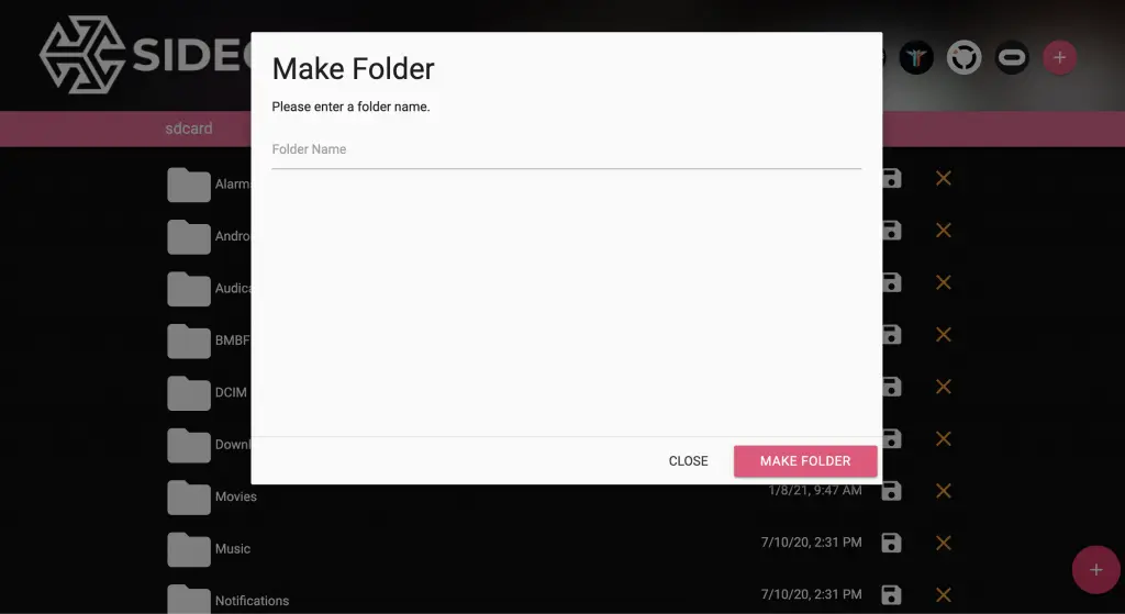 how-to-create-a-folder-in-sidequest-vr