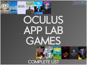 complete list of oculus app lab games