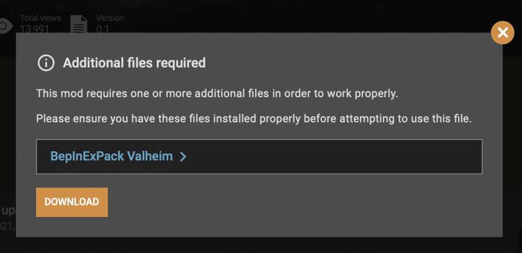 valheim vr mod download popup