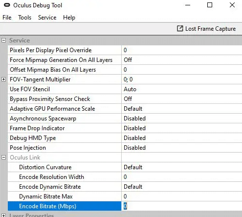 oculus debug tool air link