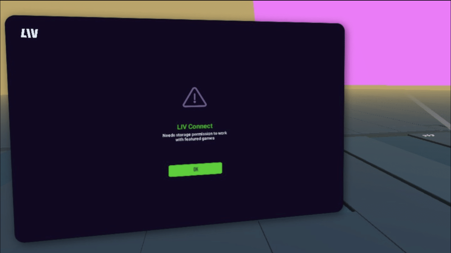 launch liv vr connect app