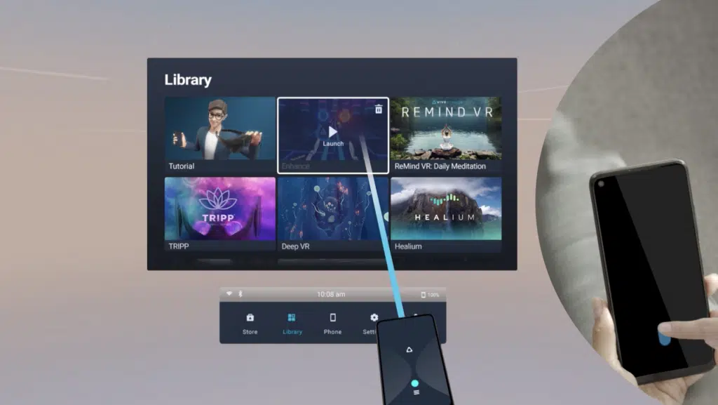 htc vive flow main screen