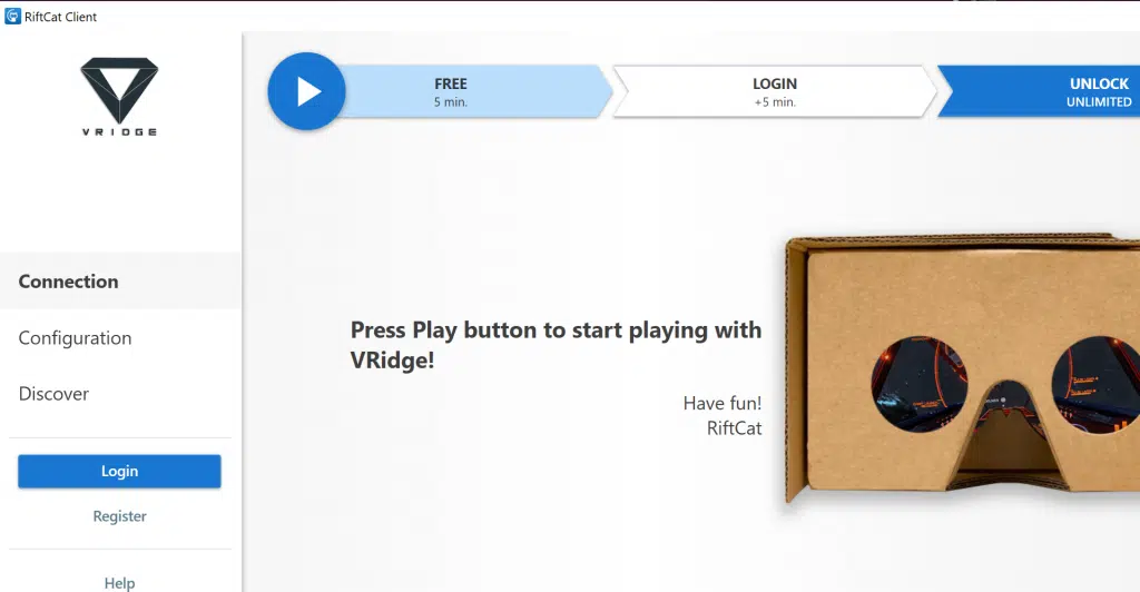 login or register to vridge