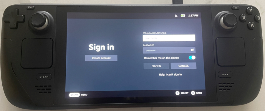 setup your steam deck sign in to your steam account