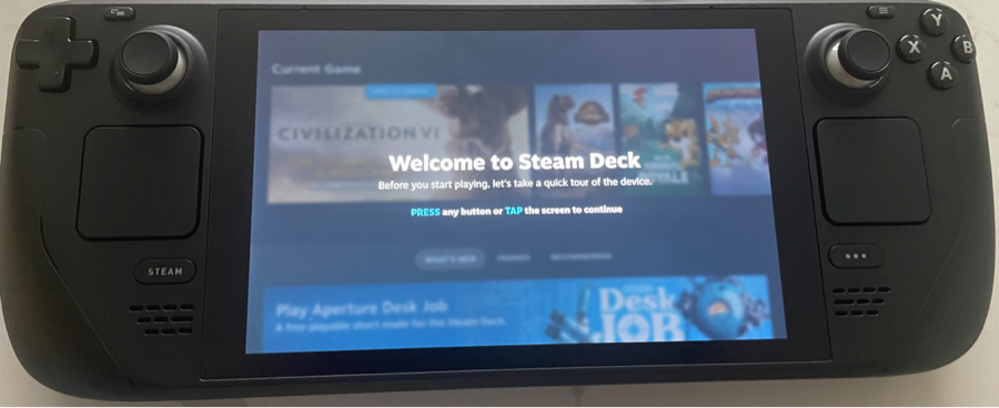 setup your steam deck welcome screen