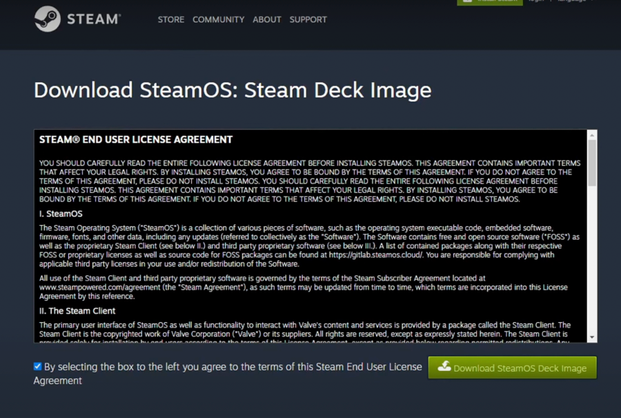 download steam os when you replace the steam deck ssd