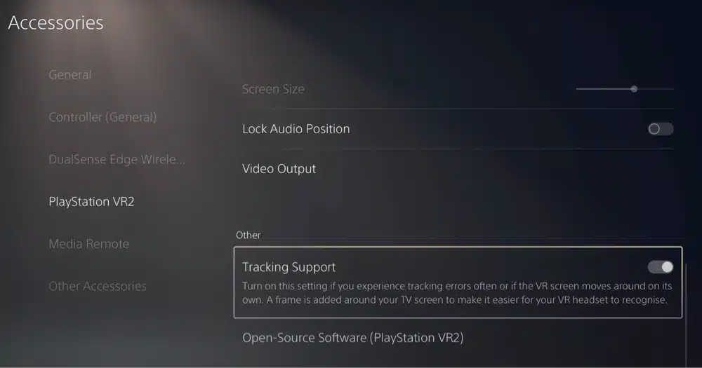 best playstation vr2 settings tracking support