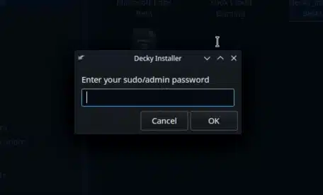 decky loader install sudo password