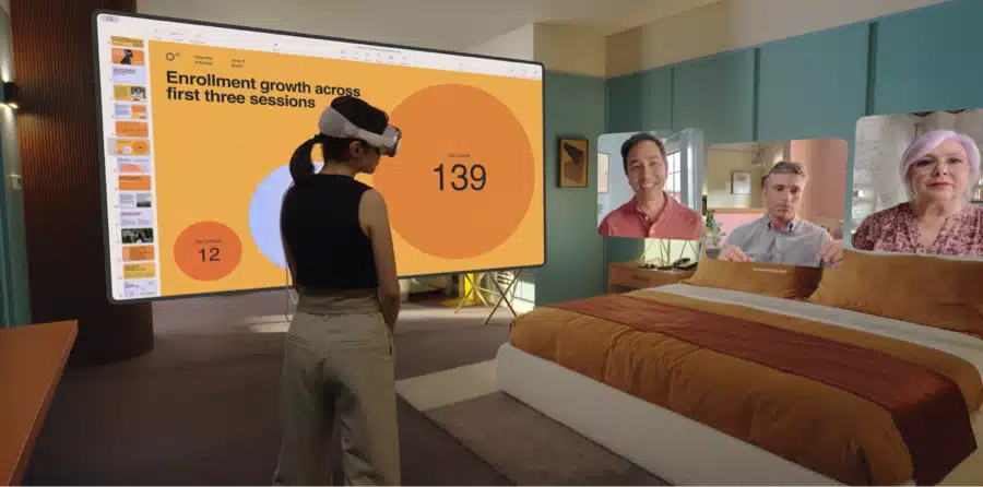 apple vision pro information in bedroom facetime