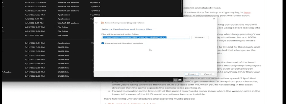 Extract the Elden Ring VR mod