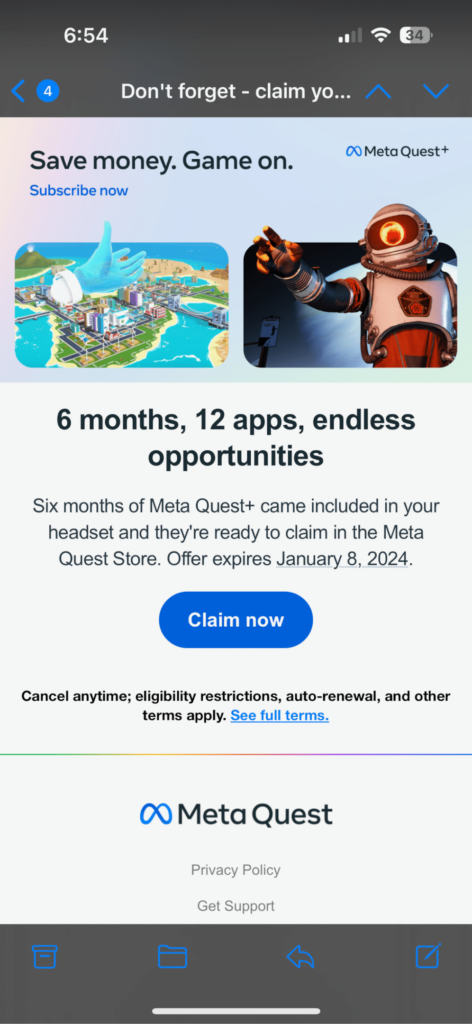 claim your free meta quest plus
