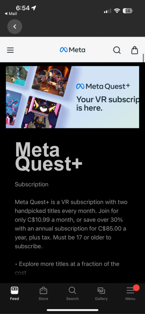 free meta quest plus on the meta quest 3 vr headset
