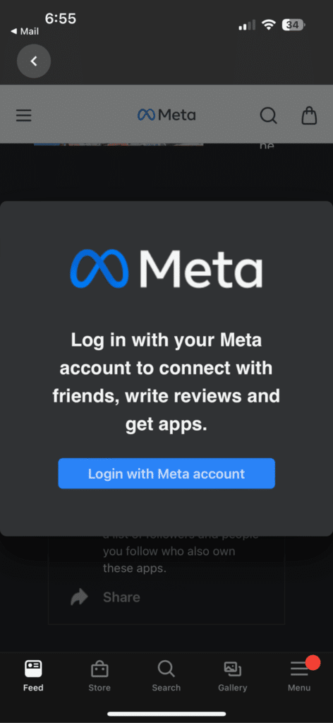 login to your meta account