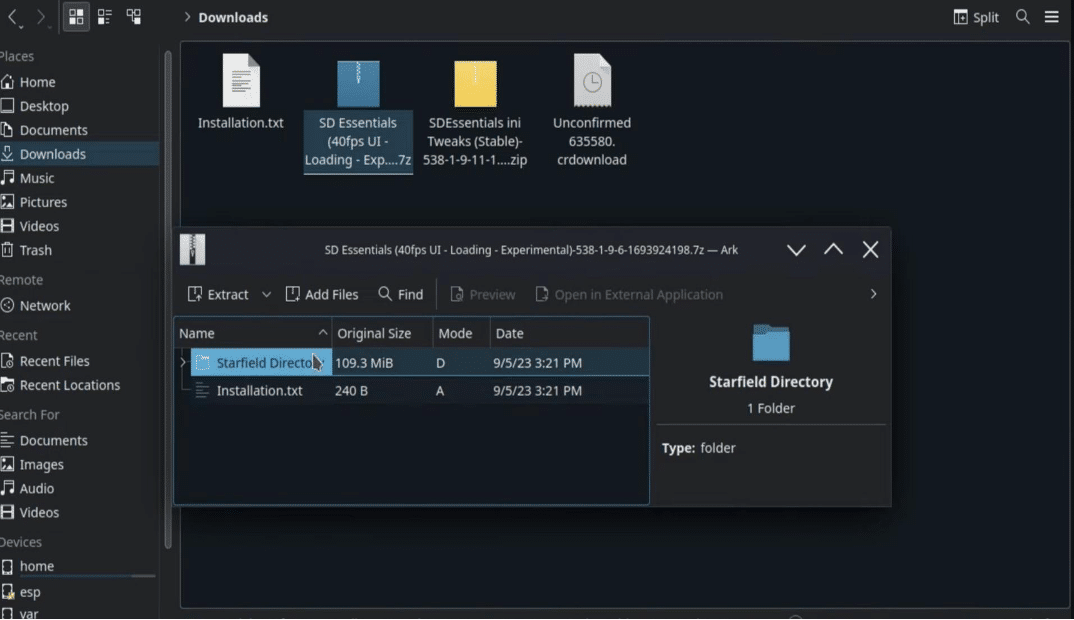 starfield directory for steam deck