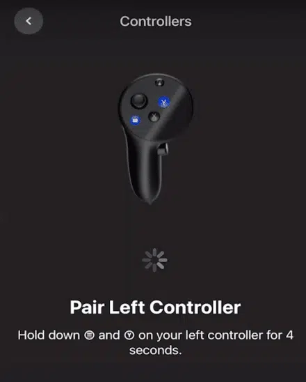 pair left meta quest pro controller