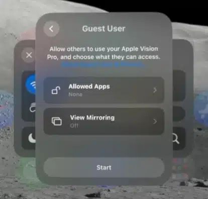 apple vision pro guest user allowed apps