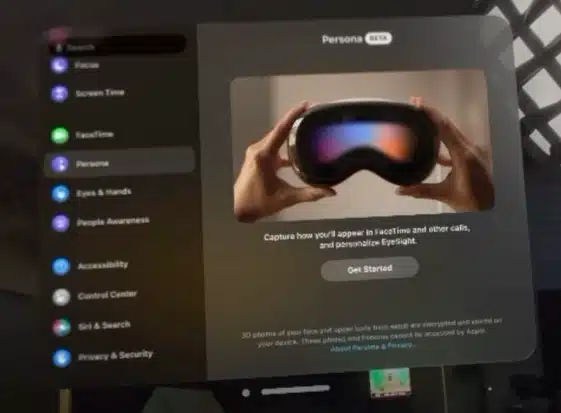 apple vision pro persona get started
