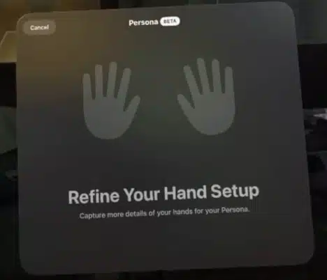 apple vision pro persona hand setup