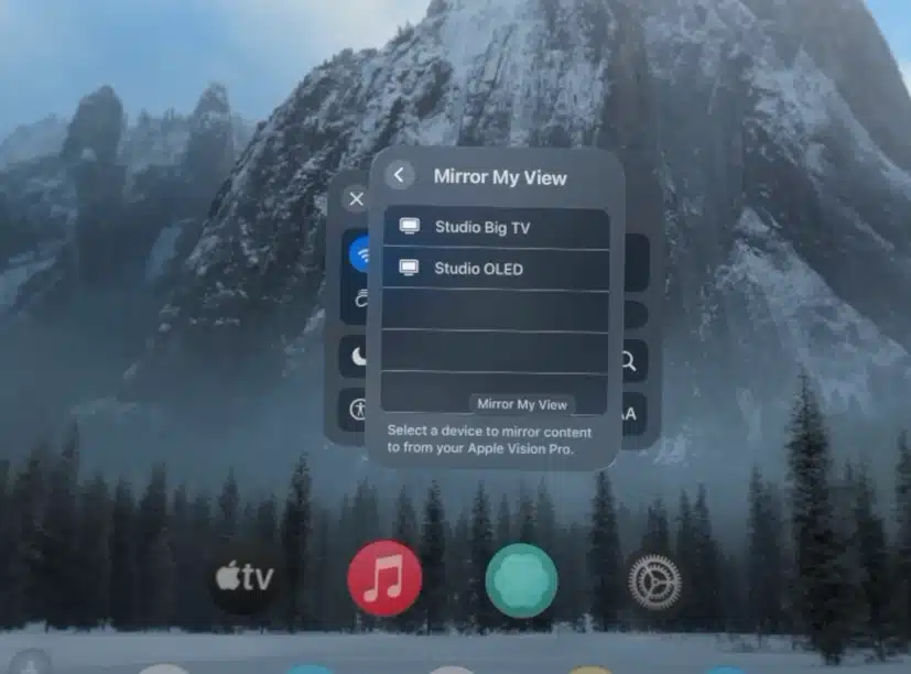apple vision pro tips mirror screen casting