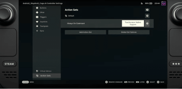13 - always on command android on steam deck