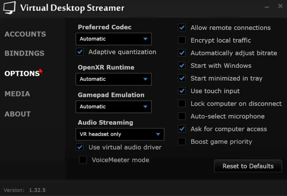 20 - virtual desktop streamer settings