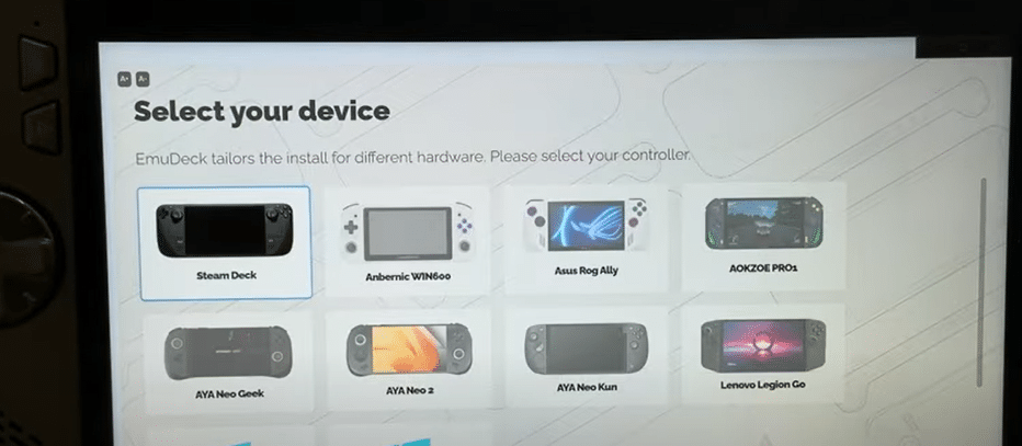 emudeck select your device