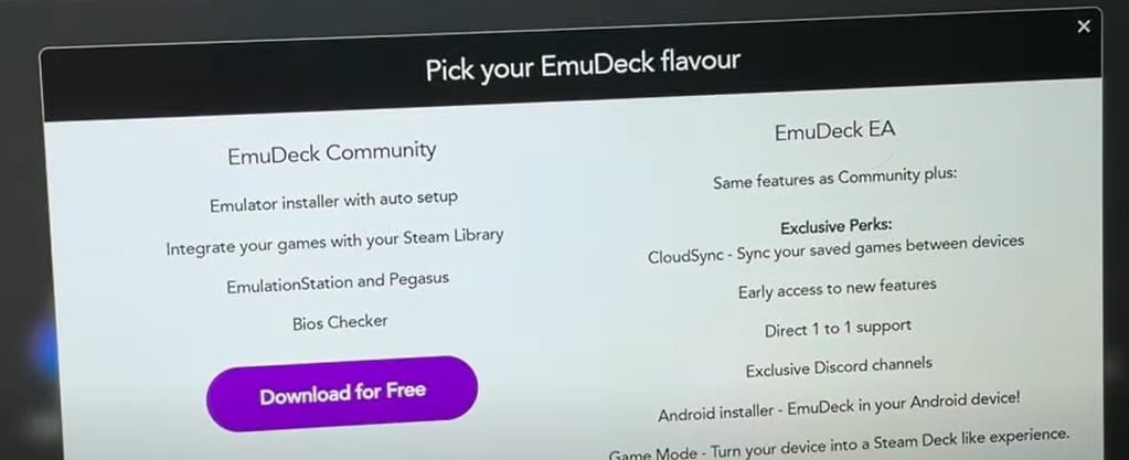 pick your emudeck flavor