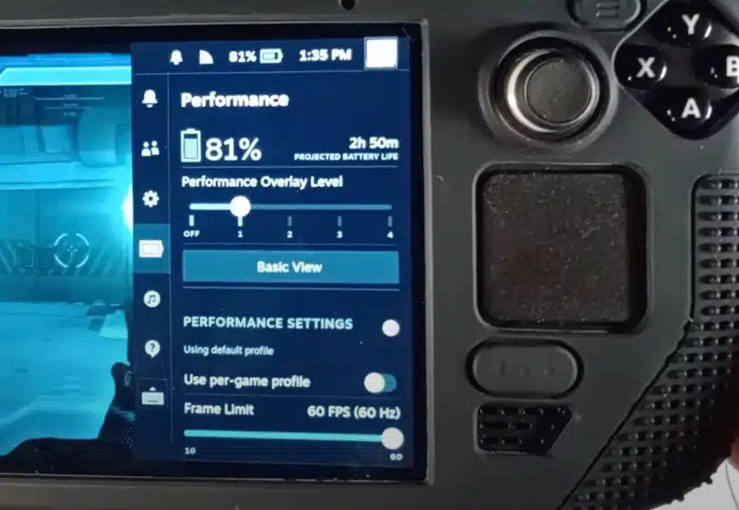 steam deck battery life performance overlay level
