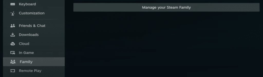 how to setup family sharing on steam deck management