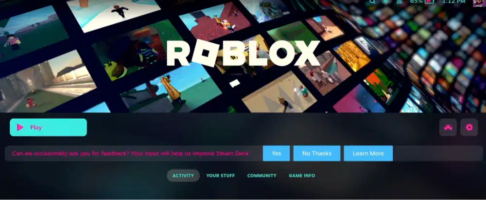 roblox on steam deck play