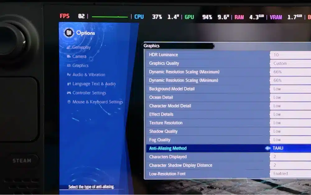 final fantasy vii rebirth steam deck settings